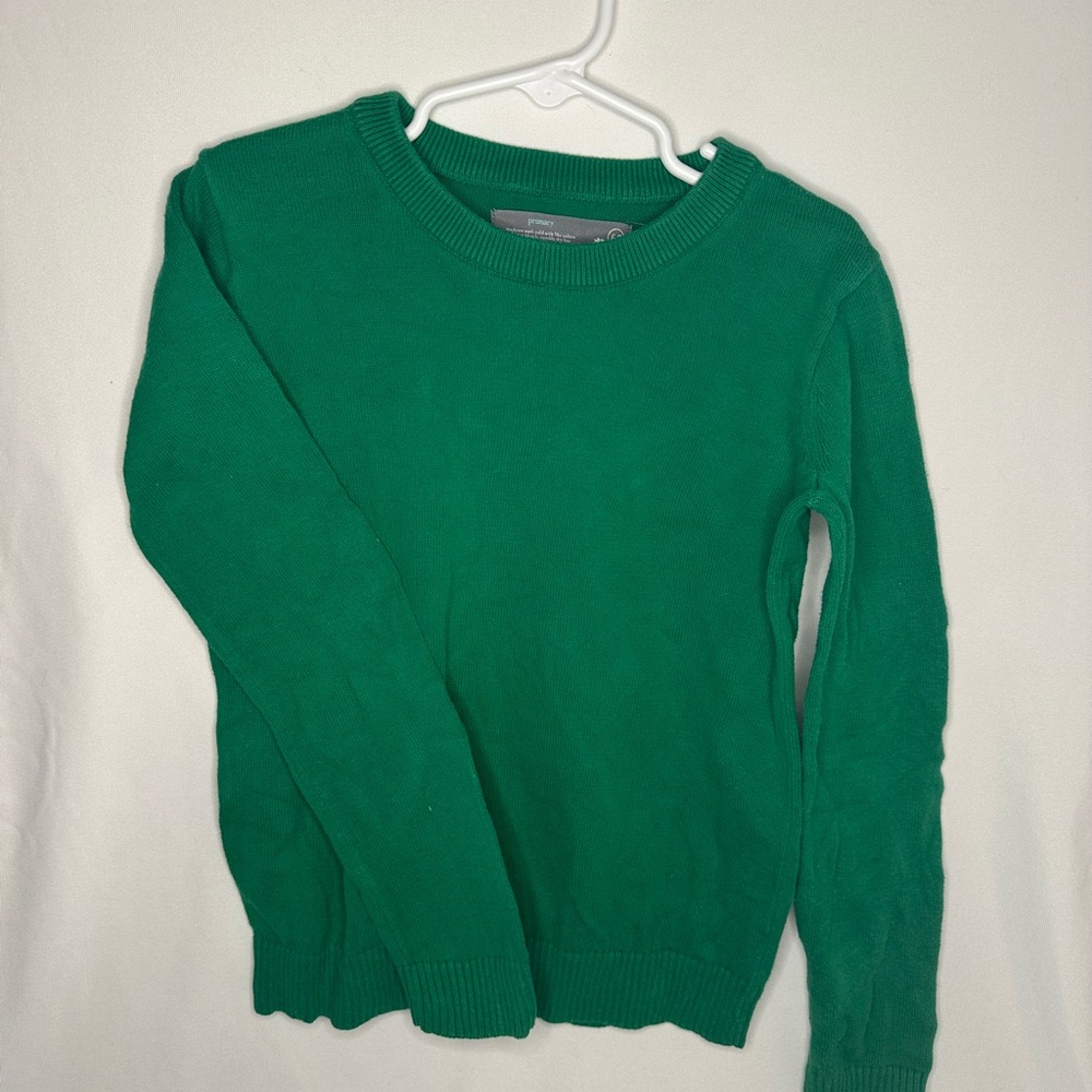 Primary Organic Green Crew Neck Sweater